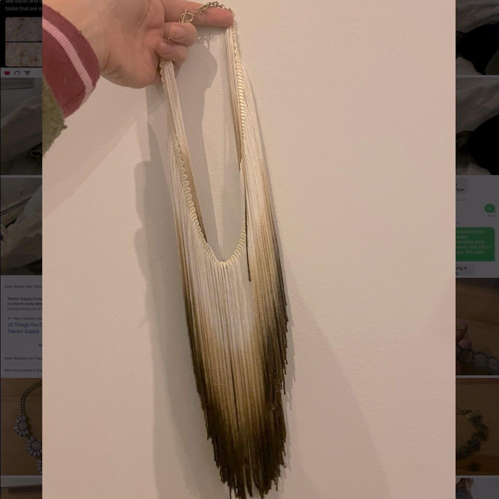Hand dipped fringe statement festival necklace